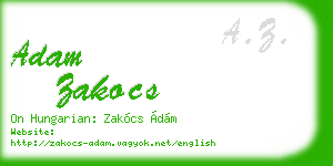 adam zakocs business card